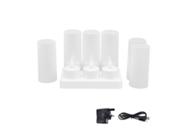 Vela LED sem chama Baok, luz branca quente, ideal para casamentos, festas e mesas de jantar. Plugue padrão do Reino Unido (100-240V).