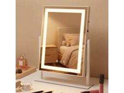 Espelho de Maquilhagem Led Hollywood NETTLIFE 30x40cm Espelho de Mesa Sensível Ao Toque e com Intensidade Ajustável, 3 Modos de Luz