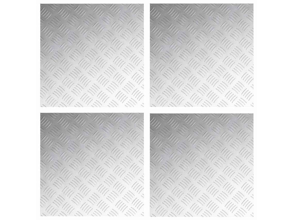 Degrau Quadrado 4 Peças Prateado 50 X 50 Cm Alumínio MAISON EXCLUSIVE