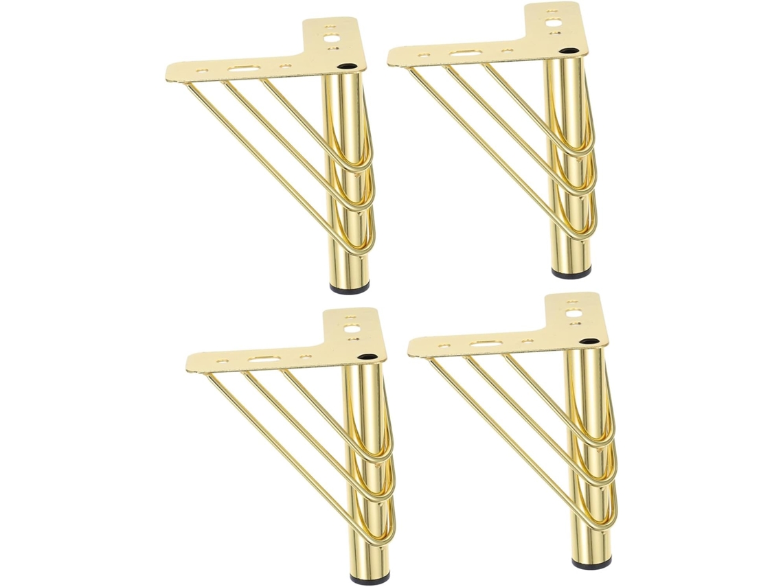 Conjunto De 4 Pés Metal Reforçados Para Móveis, Com Acabamento Dourado, Silenciosos E Com Redução De Ruído, Da Housoutil