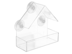 Comedero Para Pájaros De Ventana Transparente De Acrílico Colgante Con Succión Forma De Techo