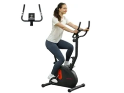 Bicicleta Estática com Resistência Magnética Ajustável, Sensor Lcd e Assento Ajustável 88x50,5x131,5 Cm Preto Ge