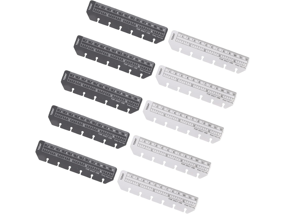 Conjunto De Marcadores Páginas Com Régua Personalizáveis, 10 Peças,