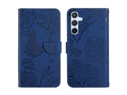 Capa De Couro Flip Com Estampa De Borboleta E Toque De Pele Para Samsung Galaxy A34 5g Ht03