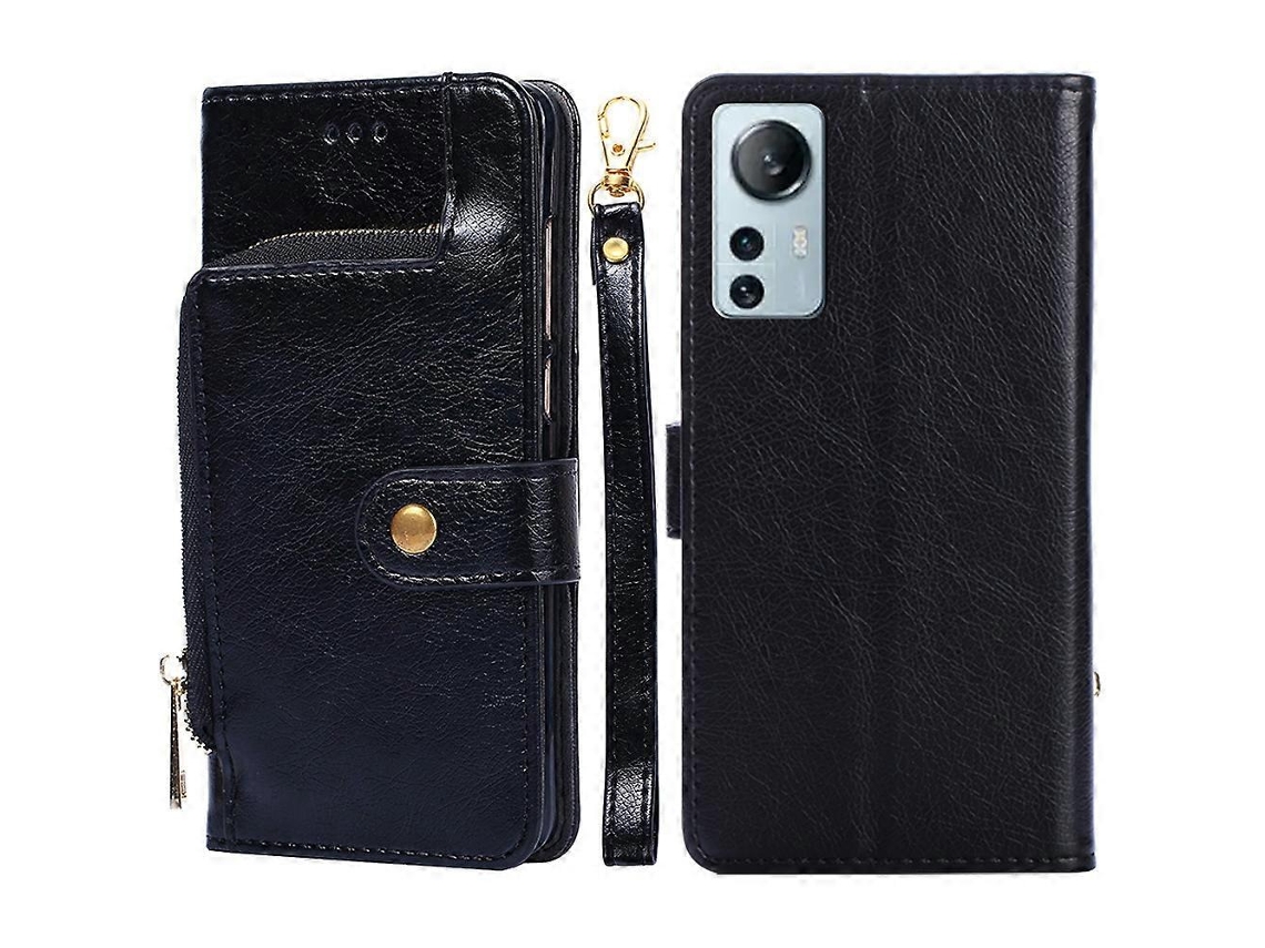 Capa De Celular Em Couro Com Zíper Para Xiaomi 12 Lite