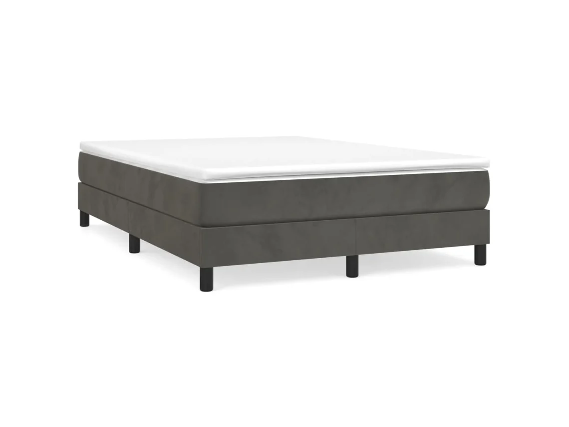 Estrutura de Cama com Molas Veludo Cinzento Escuro MAISON EXCLUSIVE (140x190 cm)