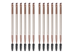Conjunto de 12 Pincéis de Sobrancelha Angulados e com Escova Multi-Funcionais RNEMITERY