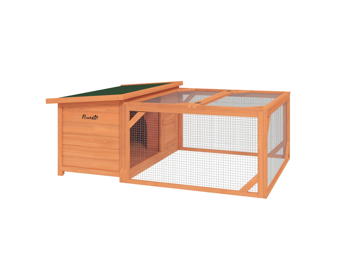 Toca Para Pequenos Animais Verde E Natural 125,5x100x49 Cm, Recinto Externo Com Bandeja Removível