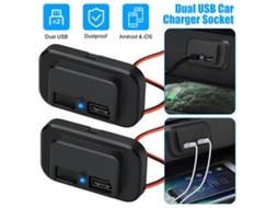 2 Peças 12v 24v 4,8a Porta Usb Dupla Carregador Rápido Para Carro Tomada De Energia À Prova Dágua Zeuxo