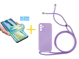 Pack 2 x Película de Hidrogel + Capa ACCETEL Samsung Galaxy A35 5G Gel Rope Lilás