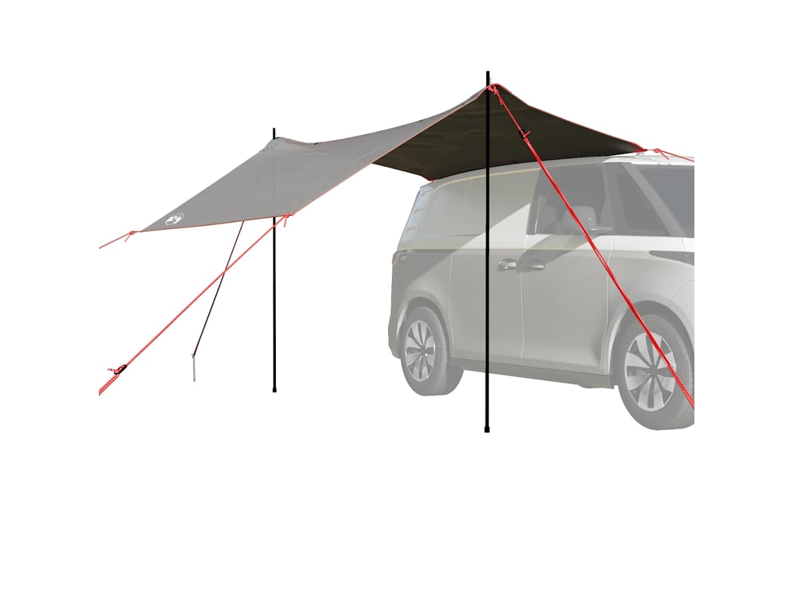 Vidaxl Tenda De Carro Impermeável Cinzento E Laranja