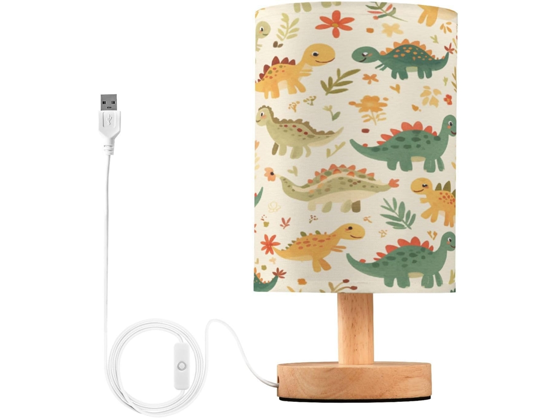 Abajur De Cabeceira Em Formato Dinossauro Para Quarto, Luminária De Cabeceira Led, Luminária De Leitura Com Cúpula