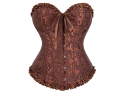 2026-corset Sexy De Encaje Para Mulher Com Estampa Floral, Top Bustier De Lingerie, Tamanhos Plus Size Cer L Marrón