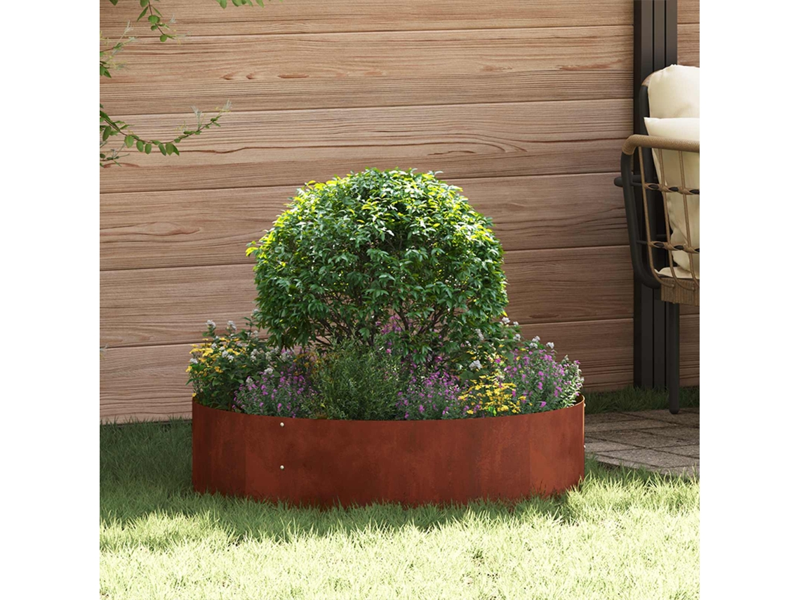 Vidaxl Anel De Vaso 5 Unid. Ferro Enferrujado 80 X 80 X 20 Cm