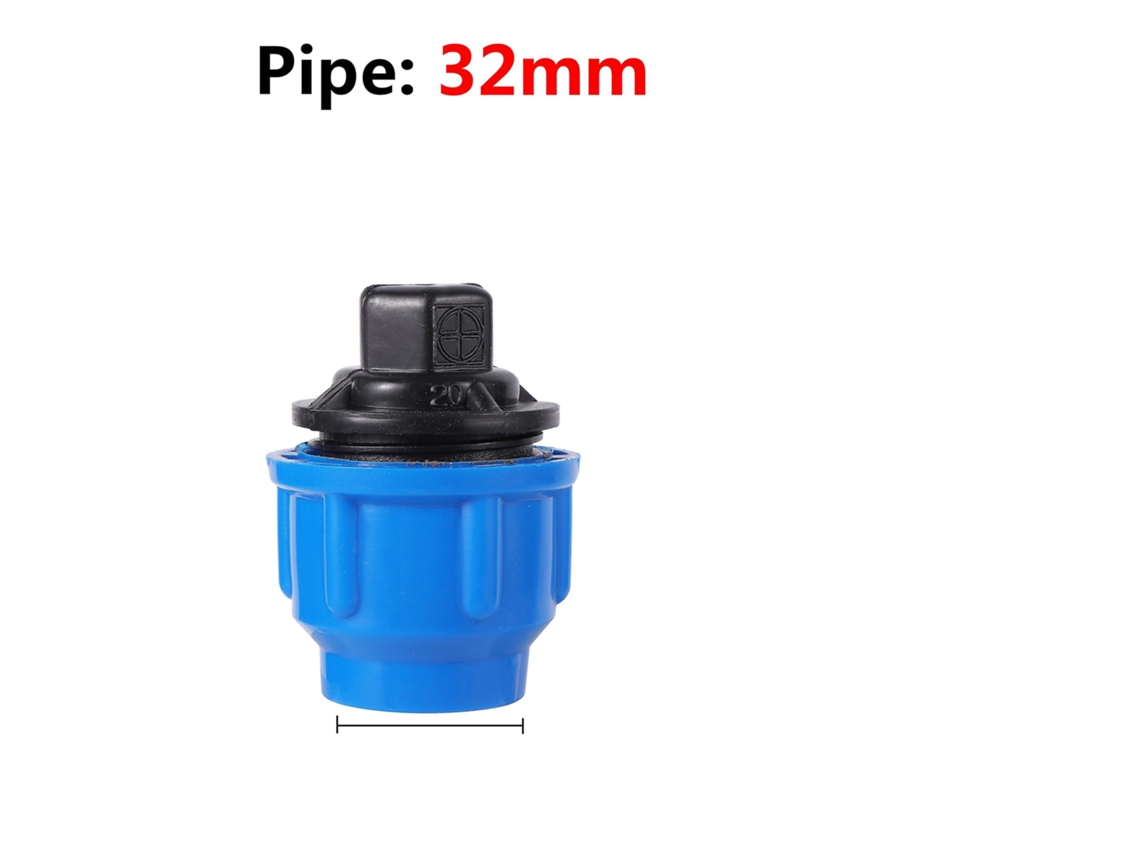 Conector de tubo PE 32mm união direta válvula de esfera para irrigação acessórios jardim tapa final S/MARCA