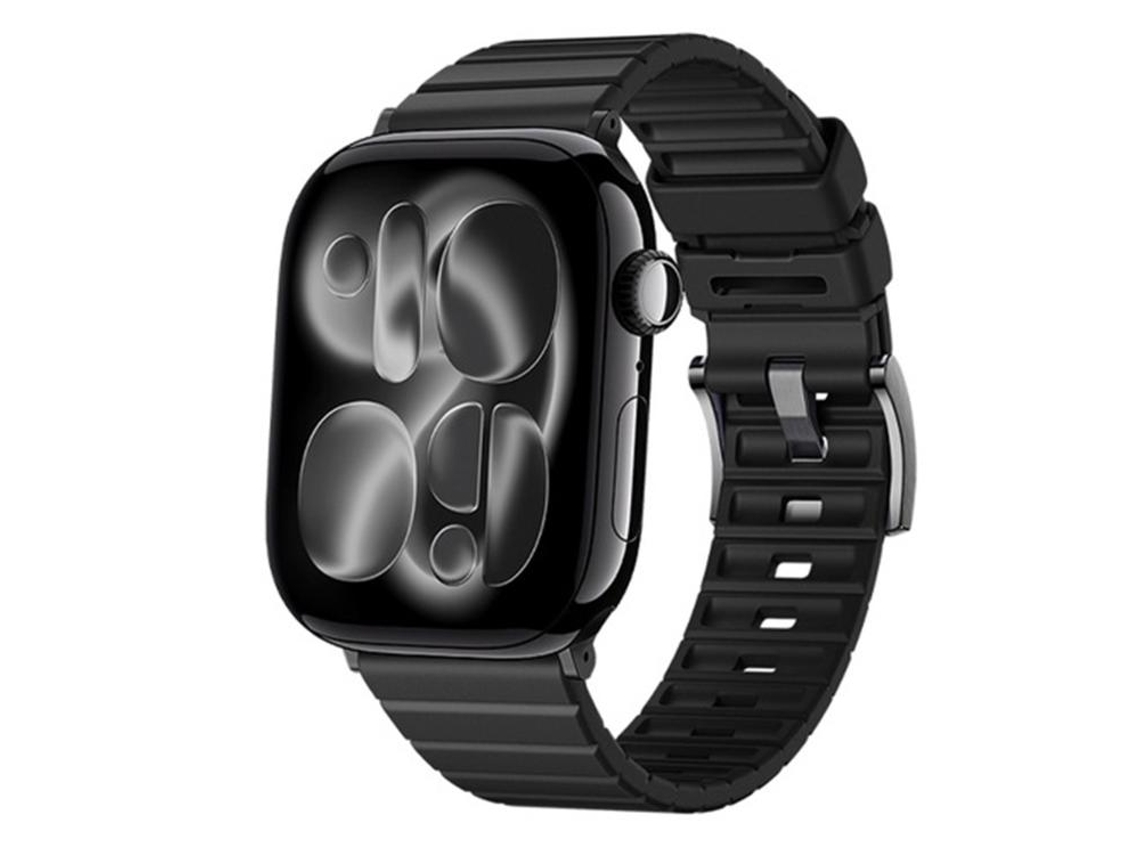 Bracelete para Apple Watch 46/49/45/44mm Borracha Fluorocarbonada com Textura de Escada e Cor Sólida Cinza XIAOMOYU