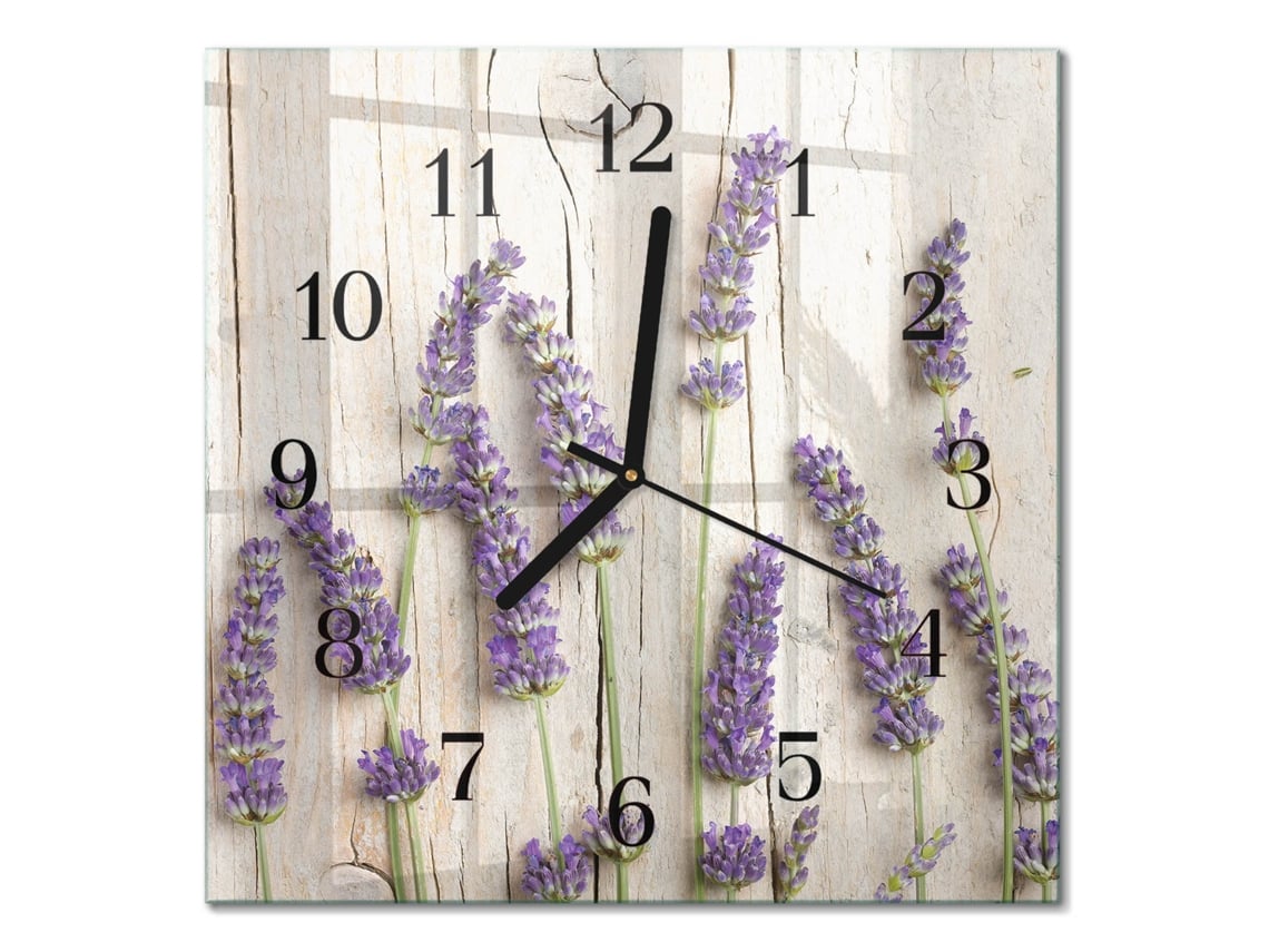 Relógio De Parede De Vidro Violeta Espelharte (30x30 Cm)