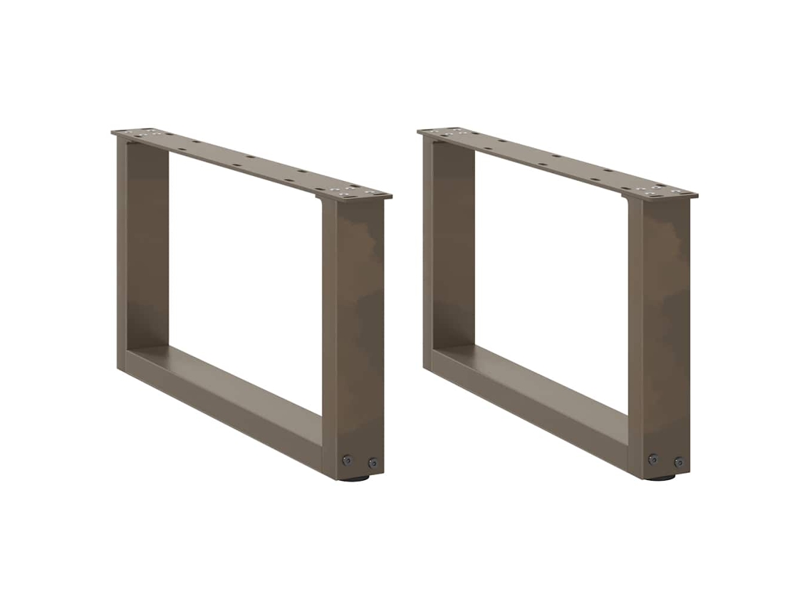 Vidaxl Pés Para Mesa De Centro Em Formato De U, 2 Peças, Aço Natural, 70 X (30-31) Cm, Aço