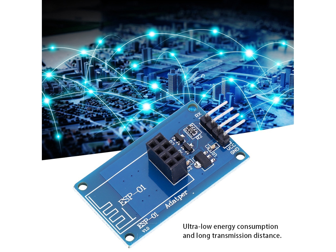 Laxiscreed Módulo Wi-fi Esp8266 Com Transmissão Transparente E Suporte 3.3v/5v Para Iot