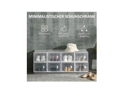 Organizador de sapatos faça você mesmo com 8 divisórias, prateleira modular retangular de plástico transparente, 25 x 35 x 19 cm Ehstmind