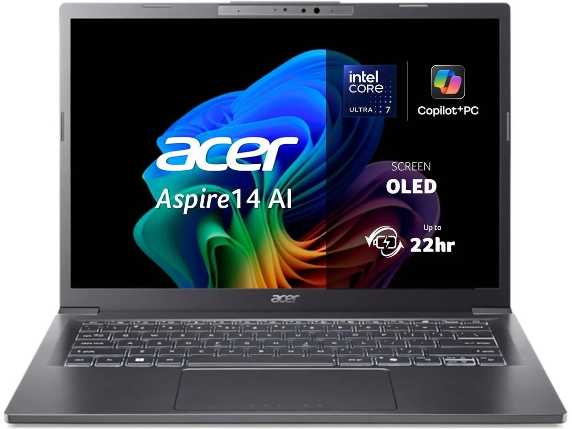 Portátil ACER Aspire 14 AI A14-52M (Outlet Caixa Aberta - 14'' - Intel Core Ultra 7 258V - RAM: 32 GB - 1TB SSD - Intel Arc Graphics)