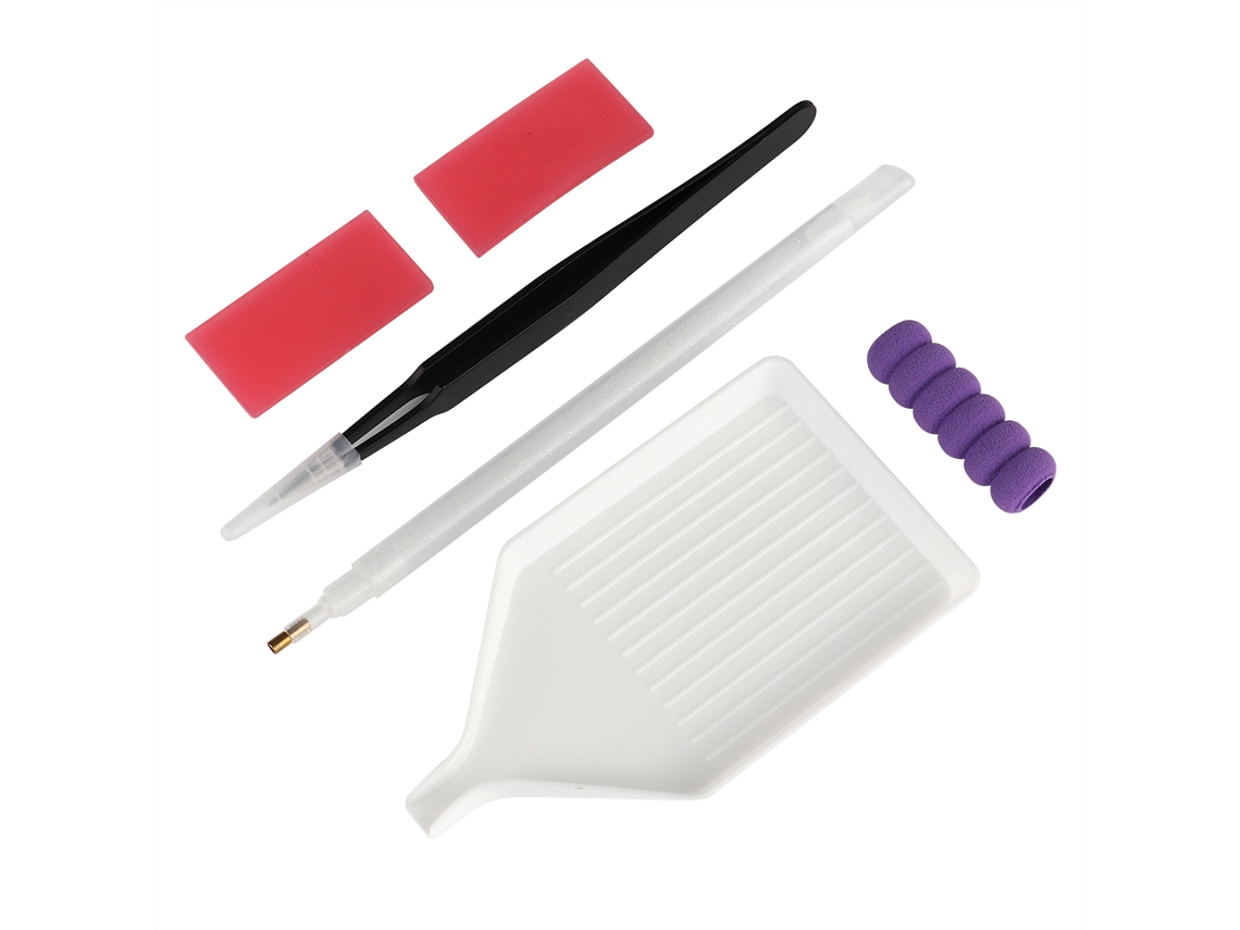 Kit de ferramentas para pintura com diamantes (aplicador de diamantes, cera, pinos de aço inoxidável)