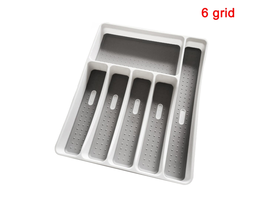 Lurelia Caixa Para Talheres, Antiderrapante, Em Plástico Pp, 5 Grades, Para Gaveta De Cozinha, 28,5 X 32,5 X 4,5 Cm, Uso Diário