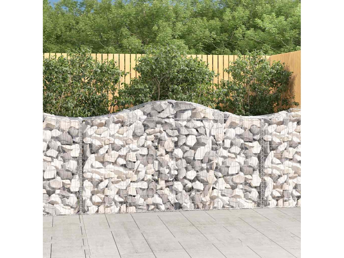 Vidaxl Cestos Gabião Arqueados 18 Pcs 200x50x100/120 Ferro Galvanizado