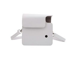 Capa Protetora Para Câmera Em Couro Pu Com Alça De Ombro E Alça Para Instax Square Sq1 Branca Brilvibera