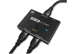 Chave Direcional Hdmi 2.1 Ultra Hd 8k De Alta Velocidade 48 Gbps 2 Em 1 Saída 8 K 60 Hz 4k 120 Divisor Conversor Compatível Com Monitores Bestvite