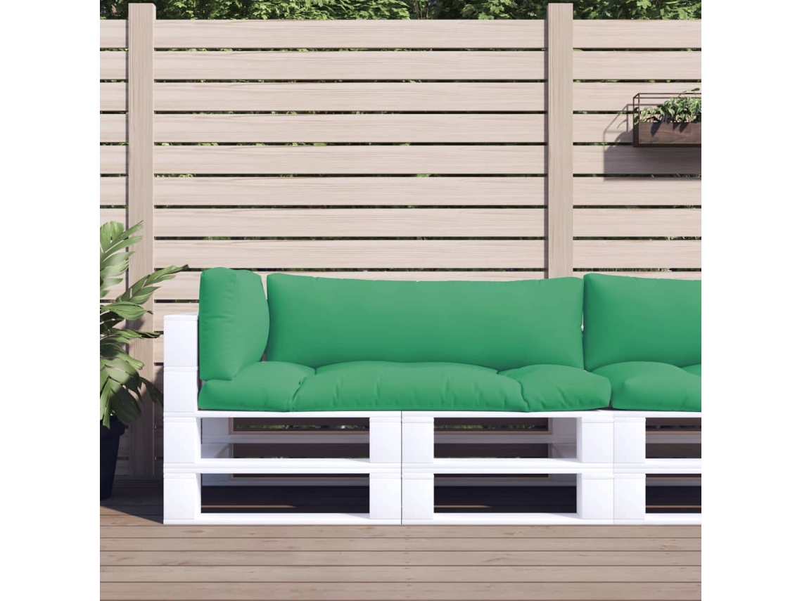 Vidaxl Almofadões Para Móveis De Paletes 3 Pcs Tecido Verde