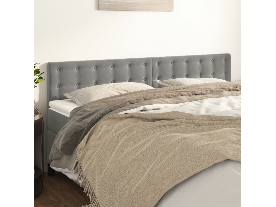 Vidaxl Cabeceiras Cinzento-claro 180x5x78/88 Cm Veludo