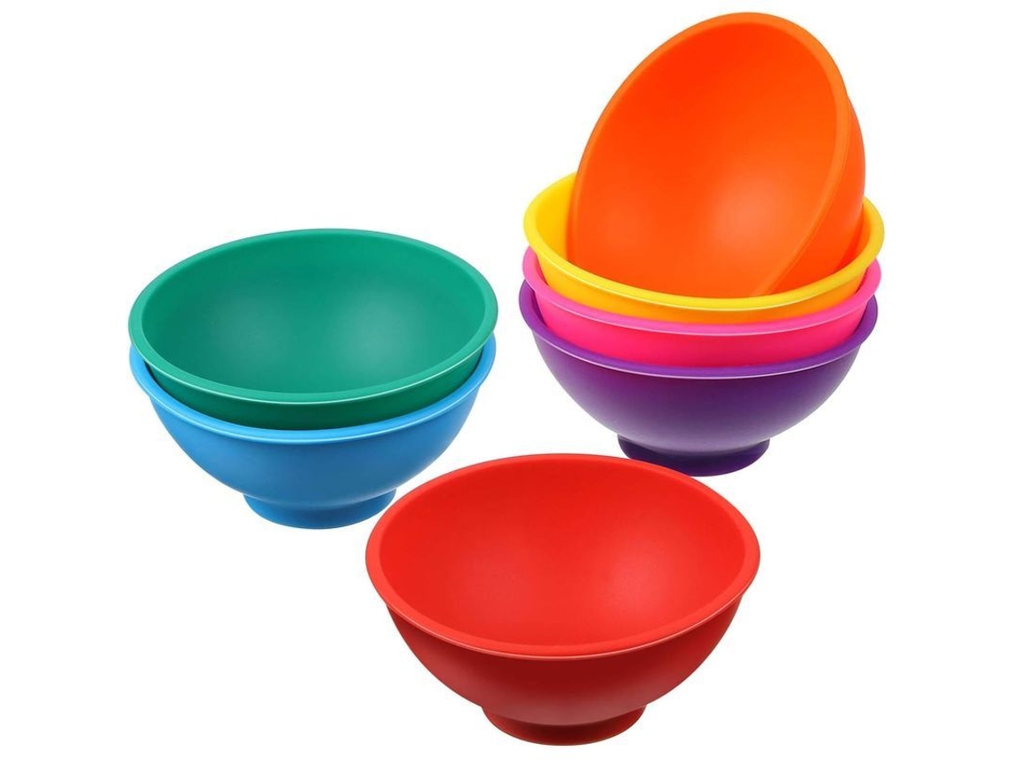 2025 7 Piezas Mini Bowls De Silicona Multicolor Reutilizables Para Condimentos Y Snacks