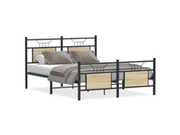 Bed Frame, Bed Frames Vidaxl Marrom Madeira Processada (137 X 190 Cm)
