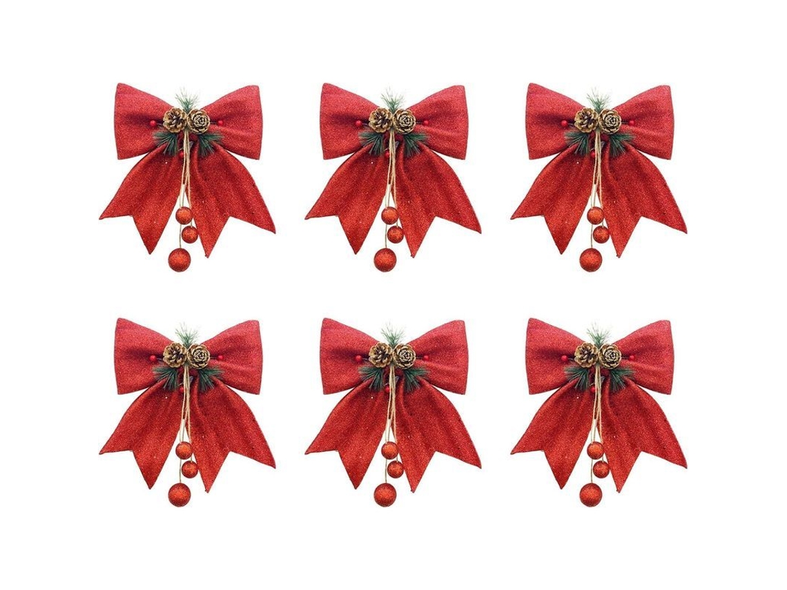 Conjunto De 6 Guirnaldas De Navidad Con Purpurina Para Decoración De Árboles Navideños Interior O Exterior