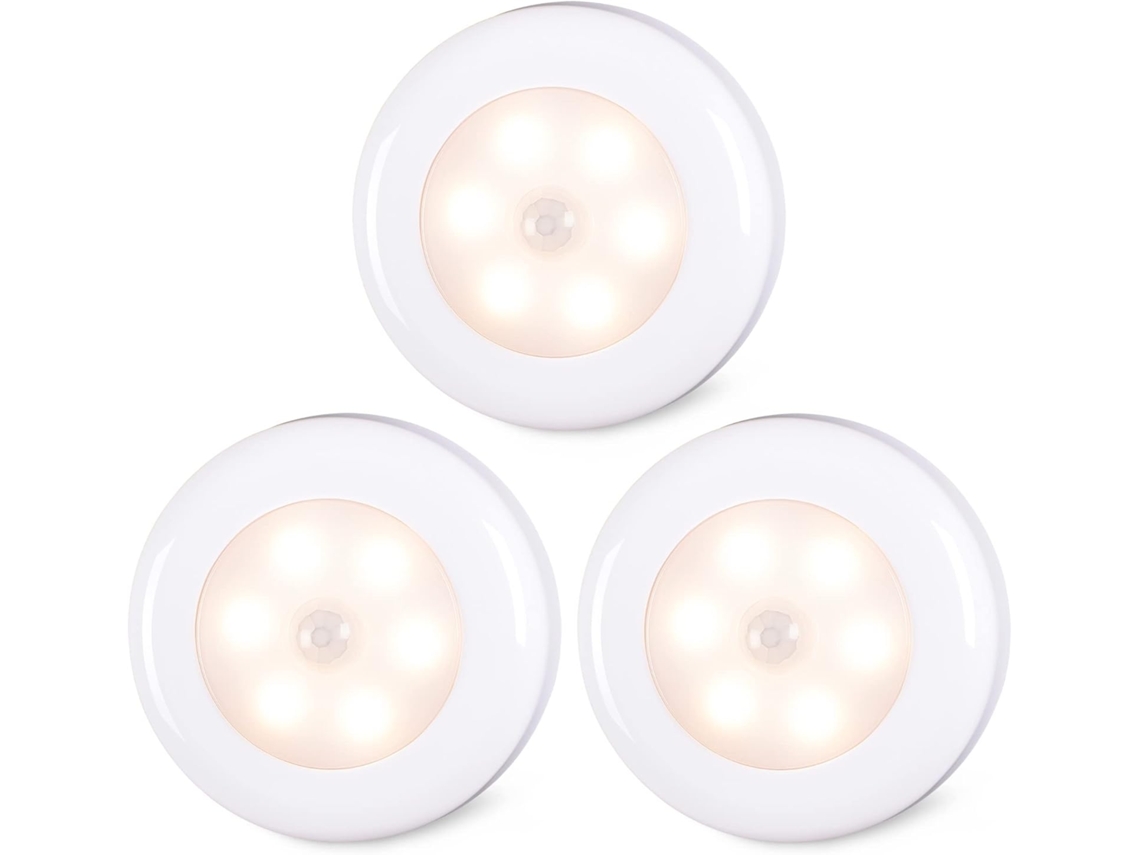 Luzes Internas com Sensor de Movimento BRILVIBERA (branco Quente, Pacote com 3)
