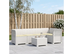 Vidaxl Sofá De Jardim De 5 Pessoas Com Almofadas Visual De Rattan Pp