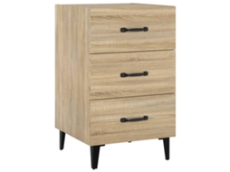 Bedside Cabinet, Bedside Cabinets Vidaxl Marrom Madeira Processada (n/a)