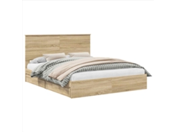 Cama com Armazenamento com Gaveta Carvalho Sonoma MAISON EXCLUSIVE 160x200 cm