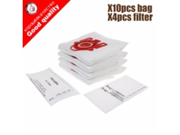 Sacos de pó para aspirador de pó miele fjm c1 e c2, tipo sintético, hoover hepa, com 4 filtros