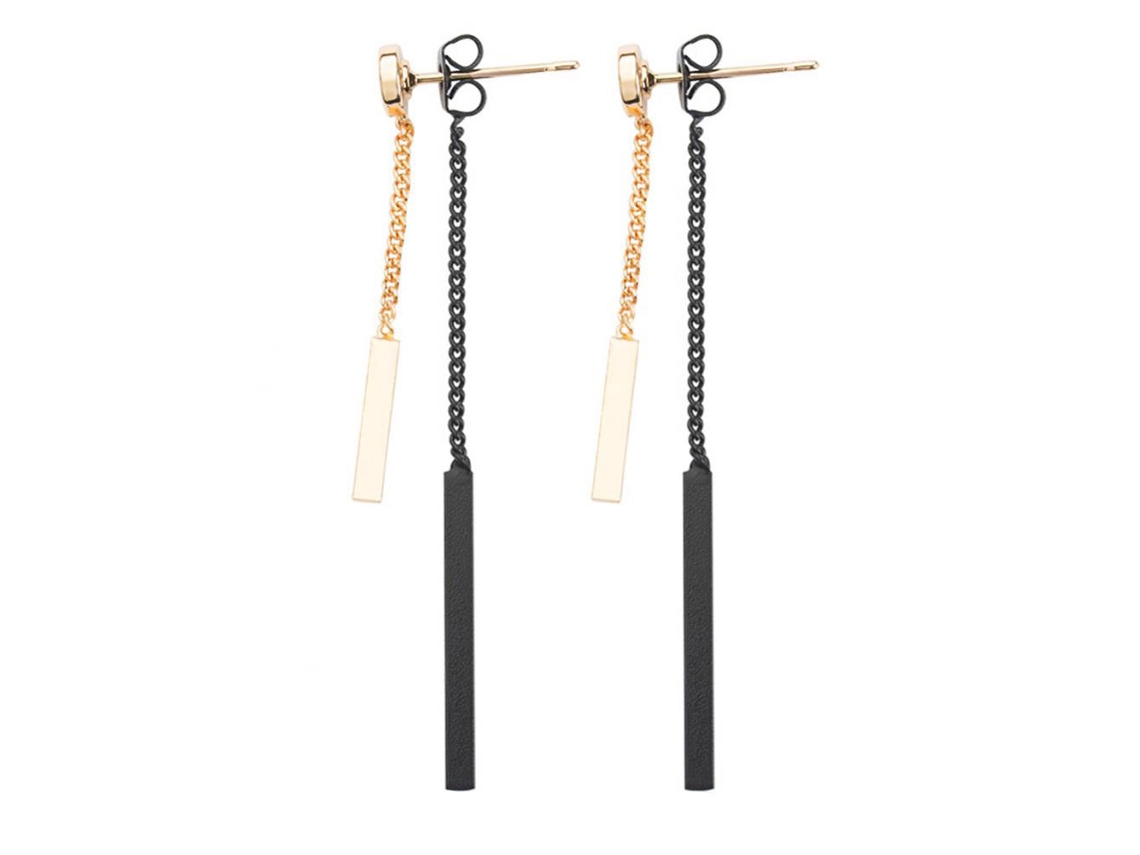 Brincos Pendentes Longos Com Pingentes De Metal