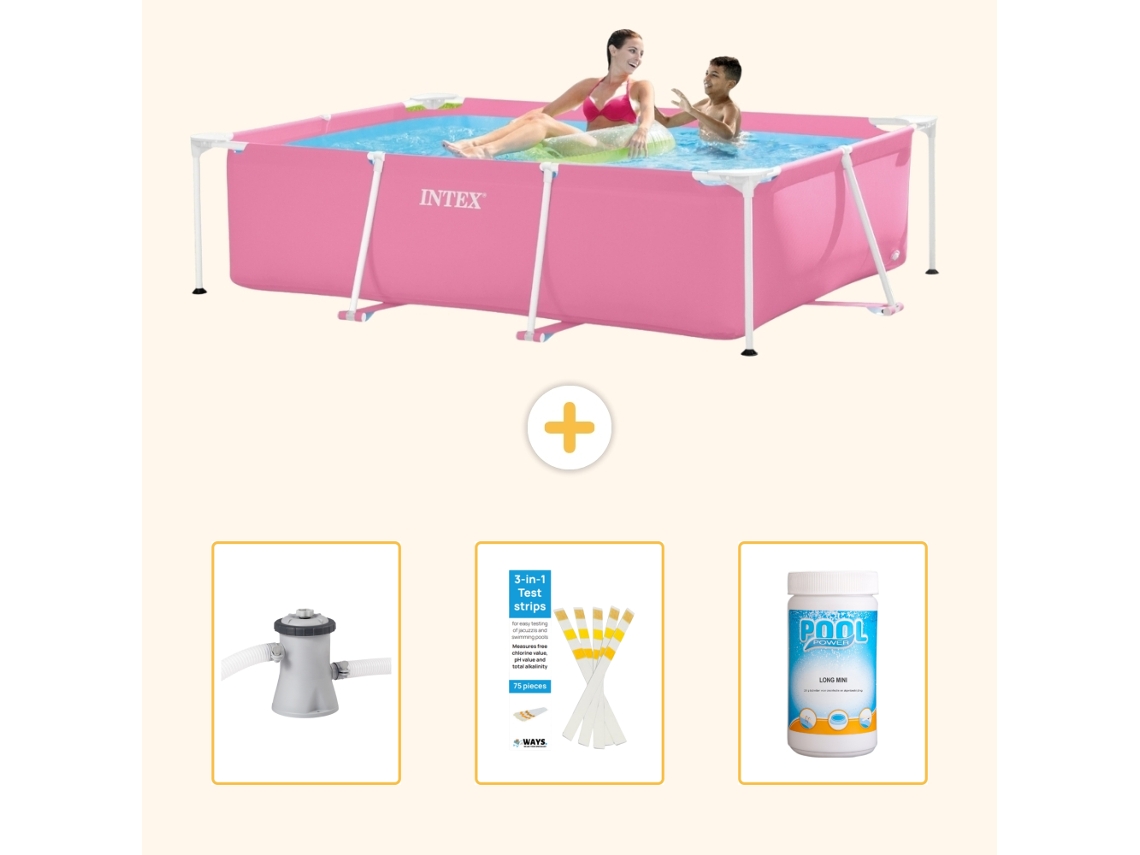 Intex Piscina Com Estrutura Retangular - 220x150x60 Cm - 4-peças Scb73