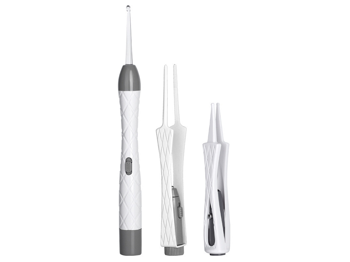Kit 3 Ferramentas Limpeza Ouvido Com Led, Fabricado Na Nossa Fábrica, Higiene Auricular Doméstica Segura
