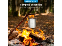 Nº 8 Astrolux Ti-m1 Caneca Titânio Panela Leve Camping Copo Mochileiros Alças Dobráveis Portáteis Caminhadas Mochilão