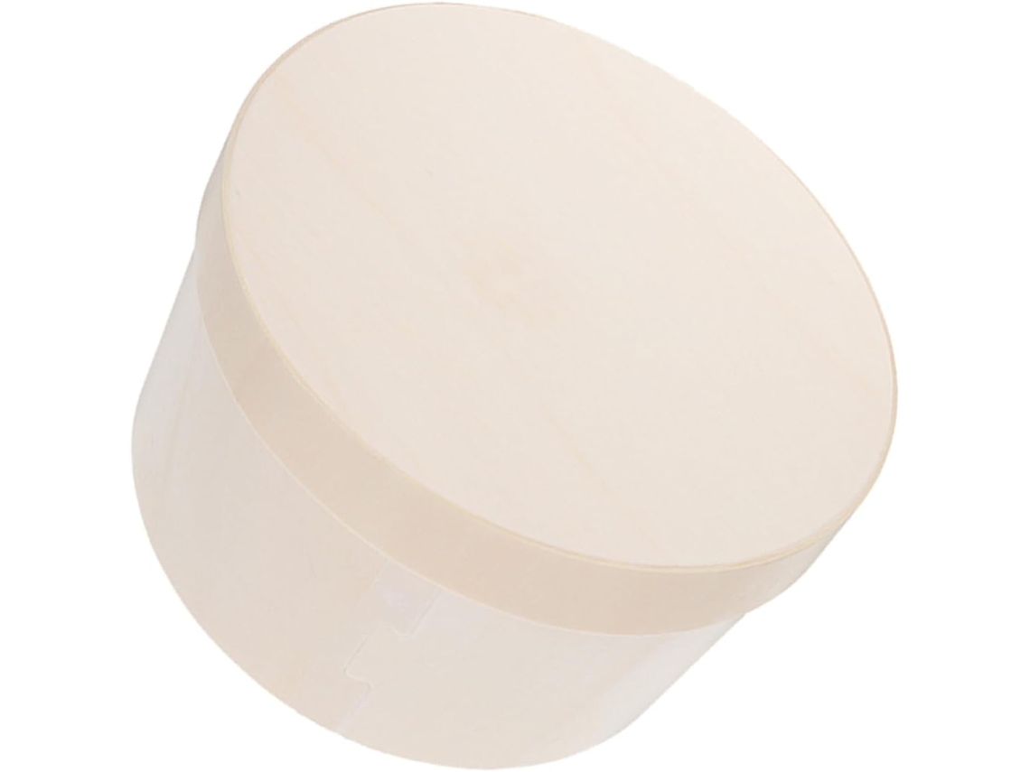 Caixa Redonda De Madeira Para Cheesecake, 210x 83mm 8 Polegadas, Com Tampa, Ideal Para Bolos E Sobremesas, Embalagens