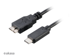 Cabo de Dados AKASA (USB-C - Micro USB B - 1 m - Preto)