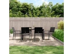 Conjunto 7 Peças Jantar P/ Jardim Vime Pe E Aço Dkd Home Decor
