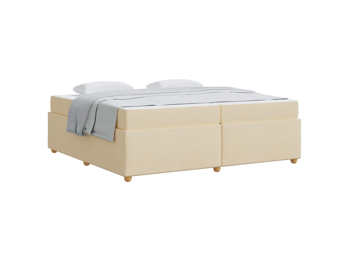 Estrutura da Cama com Colchão Creme Tecido MAISON EXCLUSIVE 200x200 cm