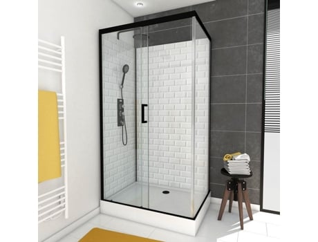 Cabine De Duche Retangular 80x110x230cm Com Padrão Metro Telha Underground Rectangle 110 Aurlane