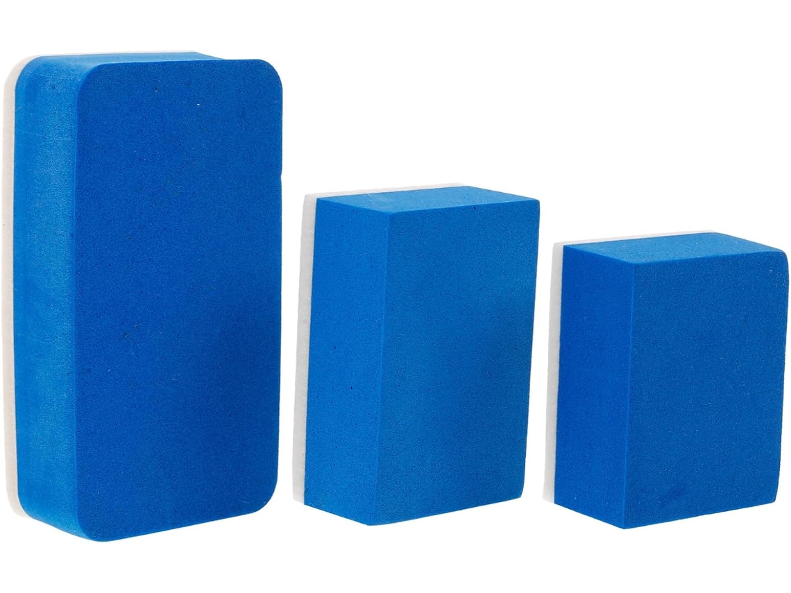Conjunto De 3 Esponjas Azuis De Eva Para Limpeza De Película De Óleo Em Vidros De Carros.